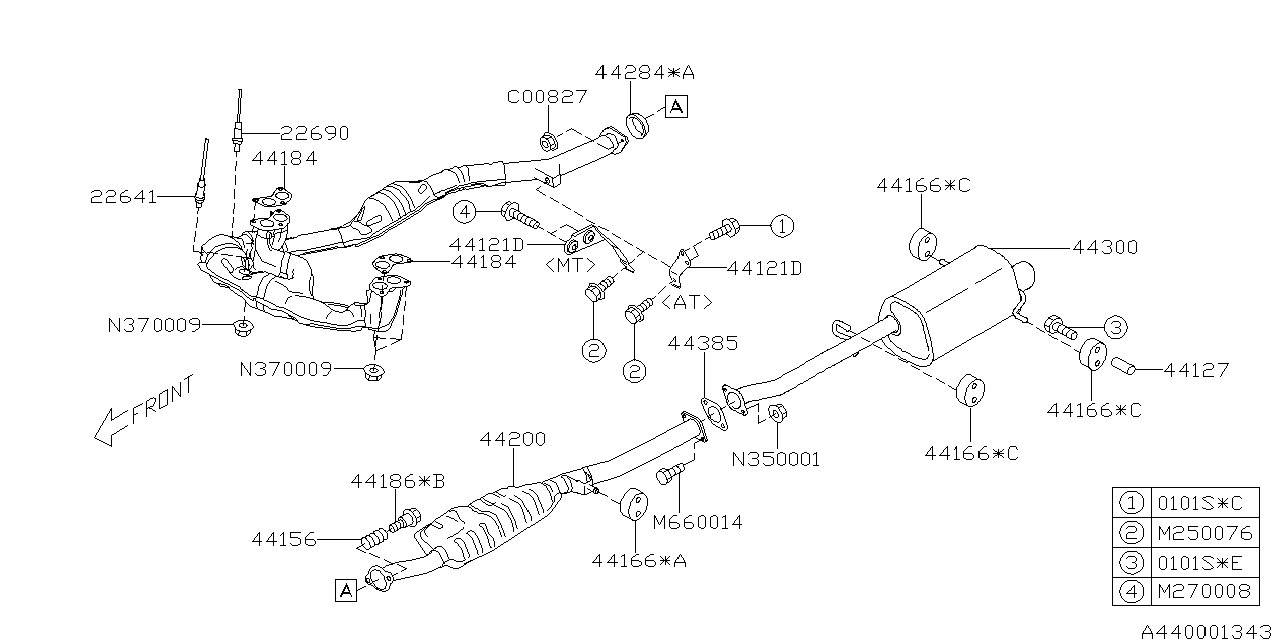 Diagram EXHAUST for your 1997 Subaru Impreza   