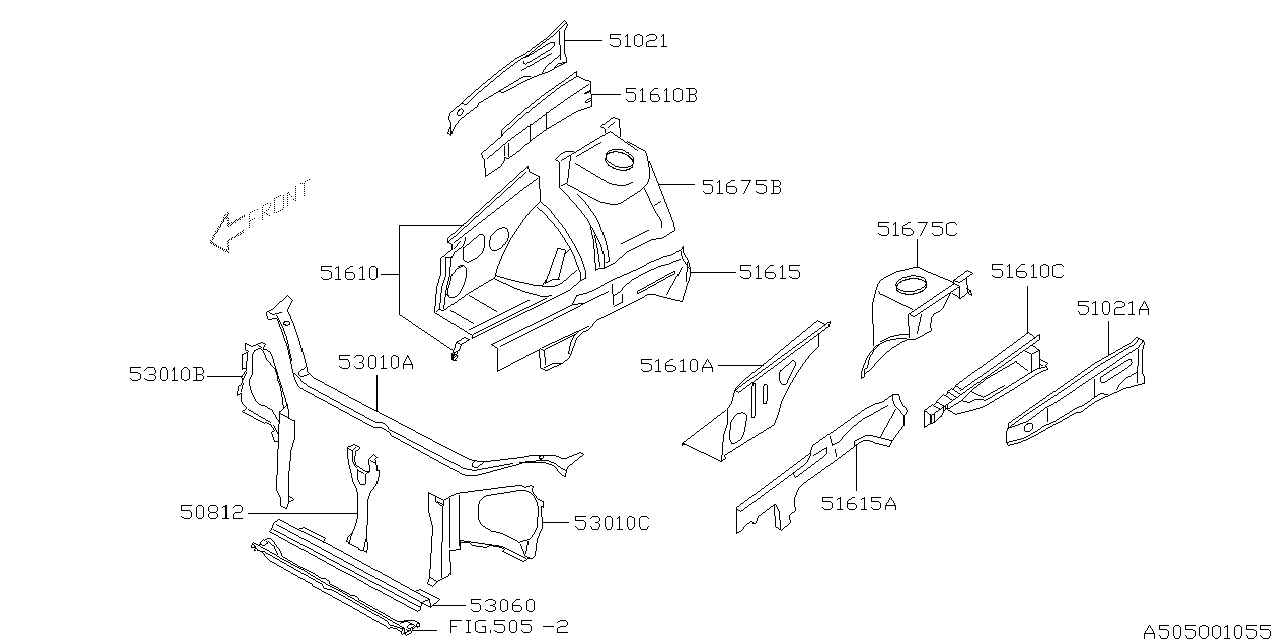 Diagram BODY PANEL for your 2005 Subaru WRX 2.0L Turbo AT WAGON 