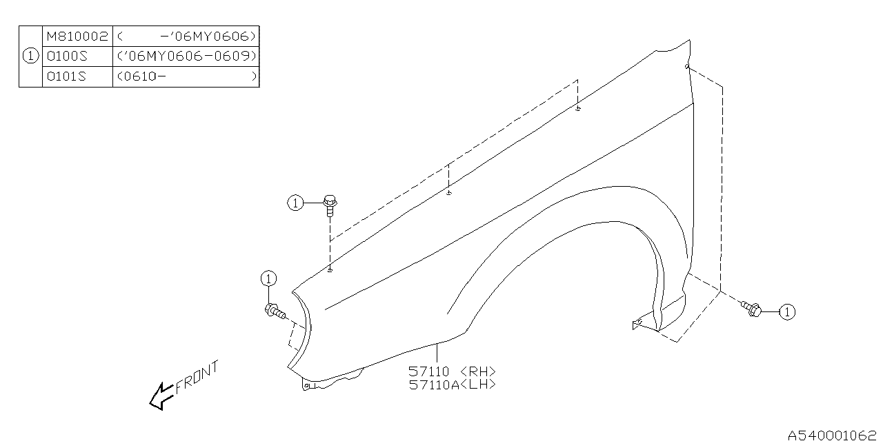 Diagram FENDER for your 2014 Subaru Impreza  Wagon 