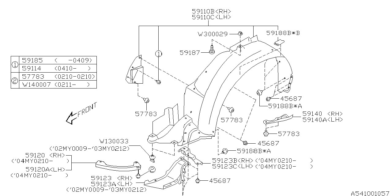 Diagram MUDGUARD for your 2024 Subaru WRX   