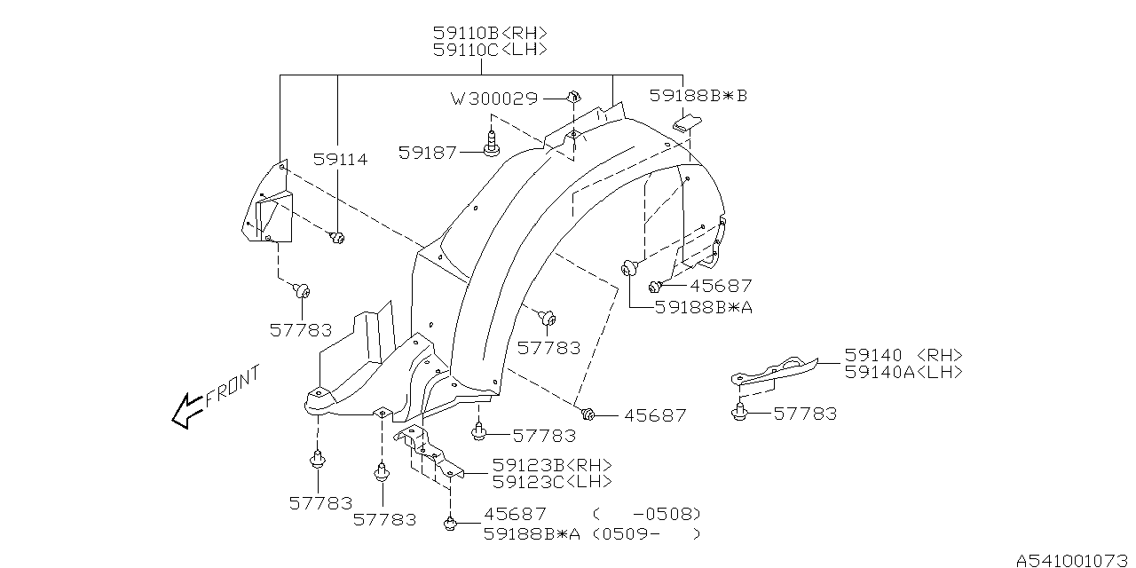 Diagram MUDGUARD for your 2013 Subaru Impreza   