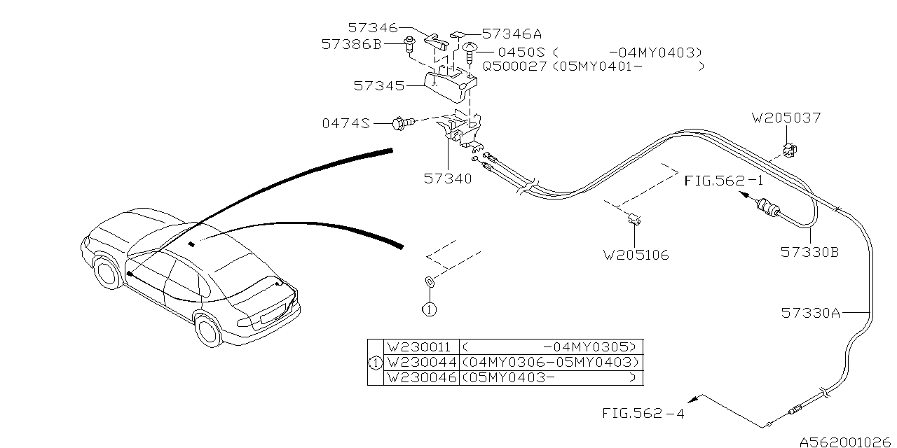 Diagram TRUNK & FUEL PARTS for your 2002 Subaru WRX   