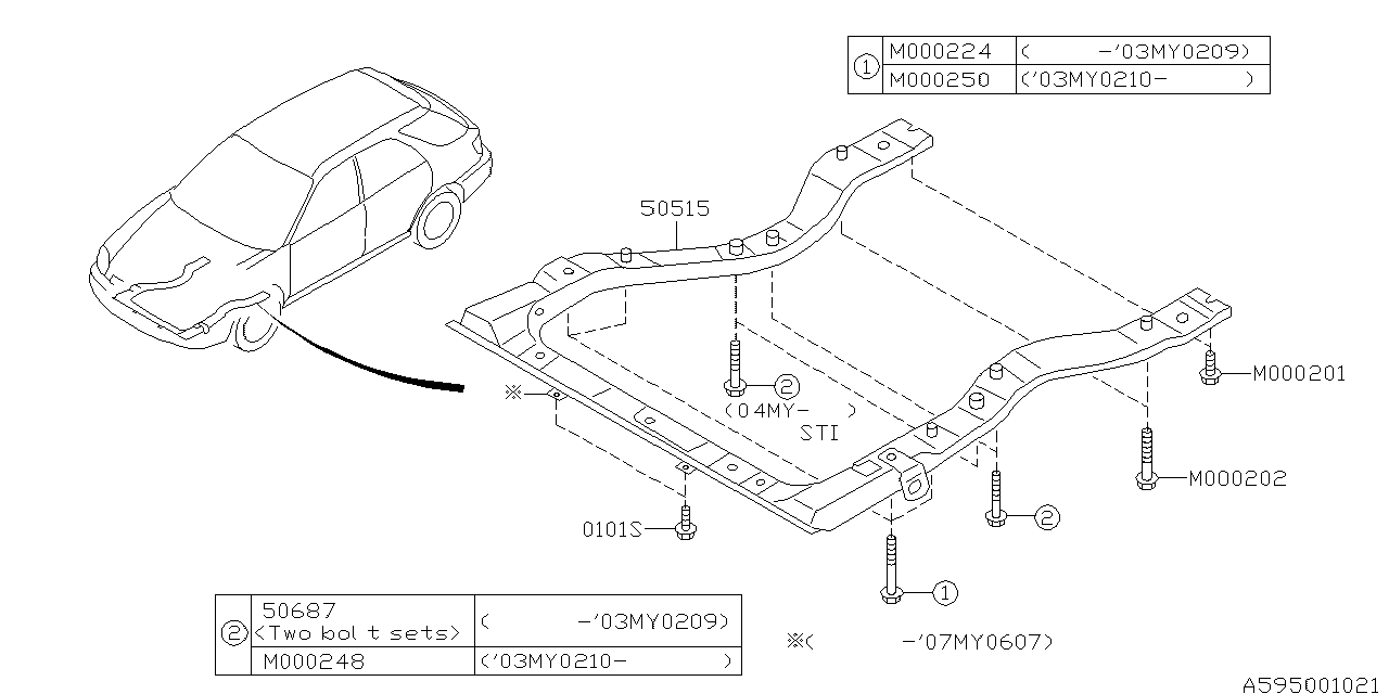 Diagram CHASSIS FRAME for your 2004 Subaru Impreza   