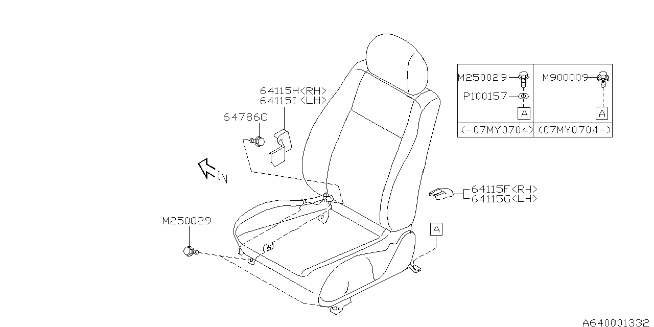 Diagram FRONT SEAT for your 2018 Subaru Crosstrek   