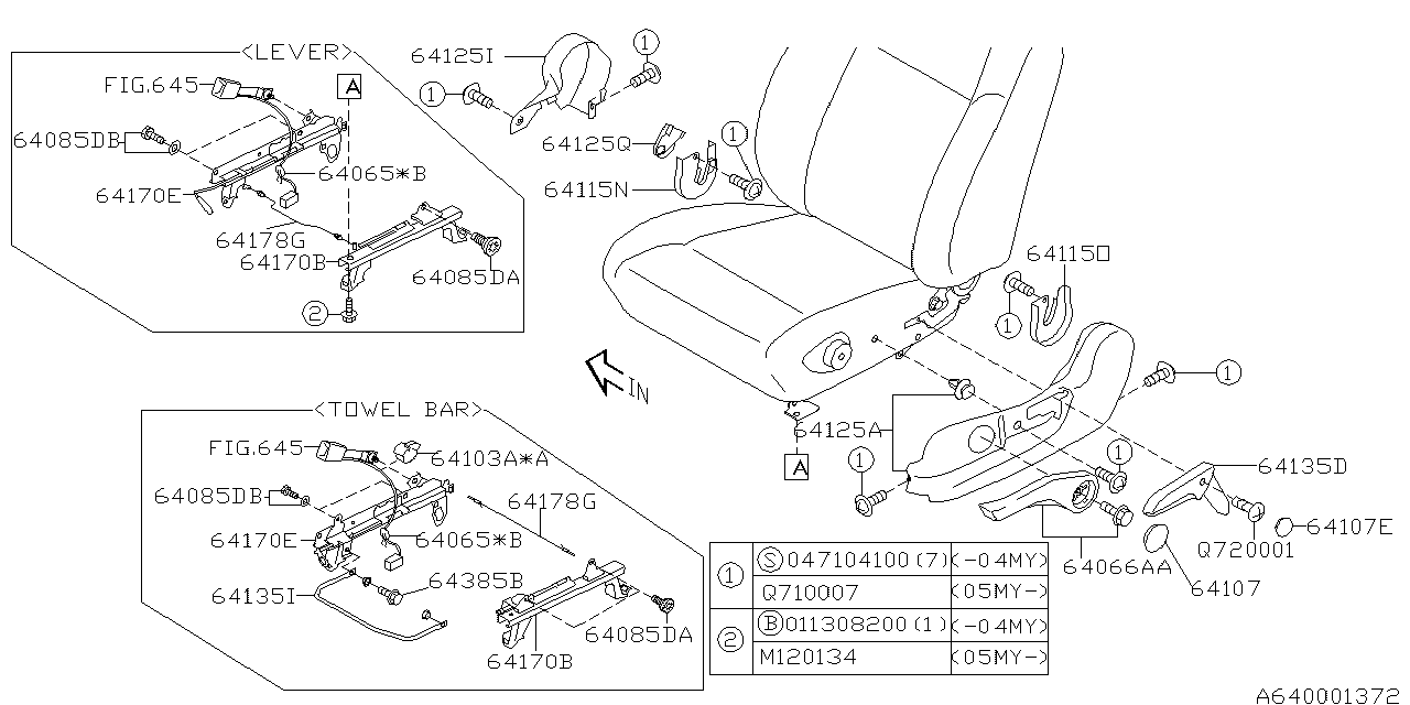 64178FE010 - Seat Flexible Cable. Connecting Wire Seat (Left, Right ...