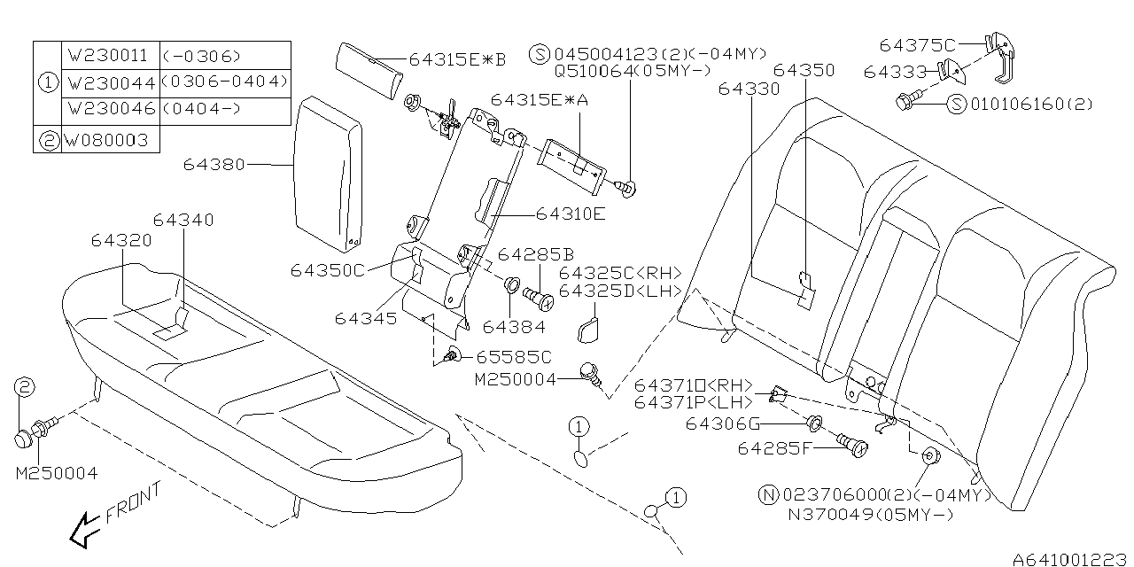 Diagram REAR SEAT for your 2017 Subaru WRX  Limited 