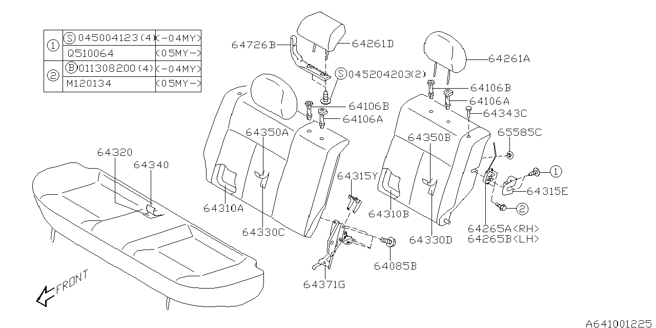 Diagram REAR SEAT for your 2016 Subaru WRX   