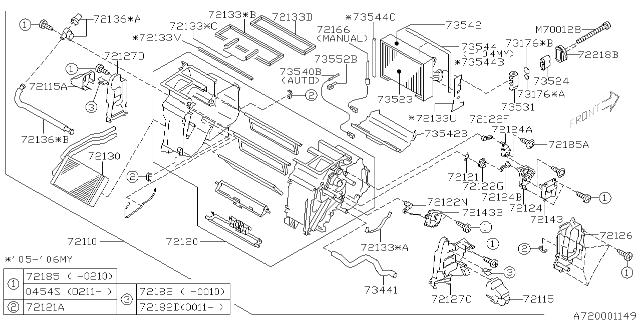 Diagram HEATER SYSTEM for your 2002 Subaru WRX  WAGON 
