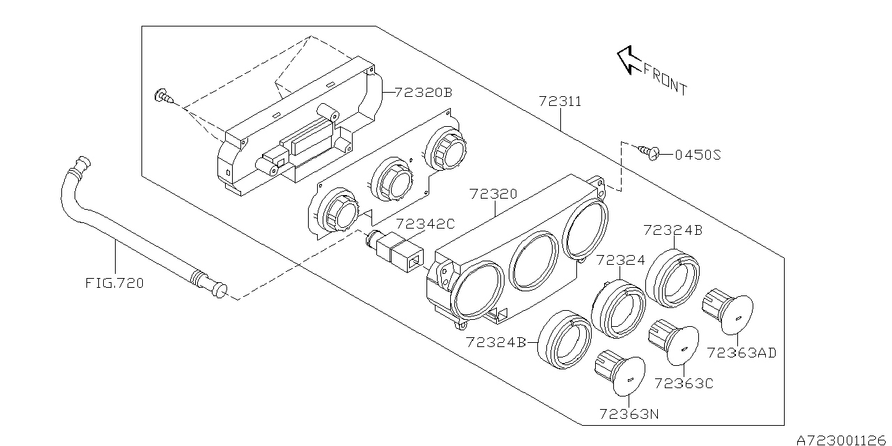 Diagram HEATER CONTROL for your 2005 Subaru Impreza  RS-PRO SEDAN 