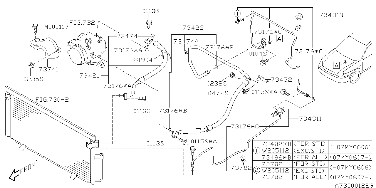 Diagram AIR CONDITIONER SYSTEM for your 2006 Subaru WRX   