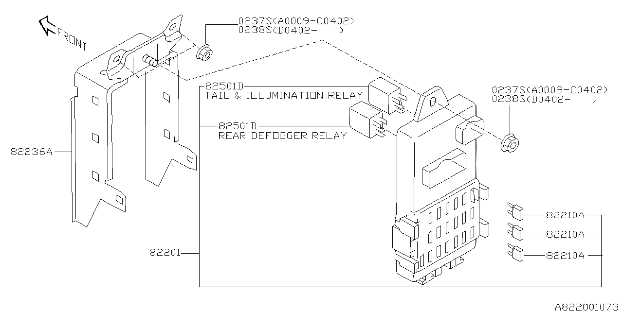 Diagram FUSE BOX for your 2002 Subaru WRX   