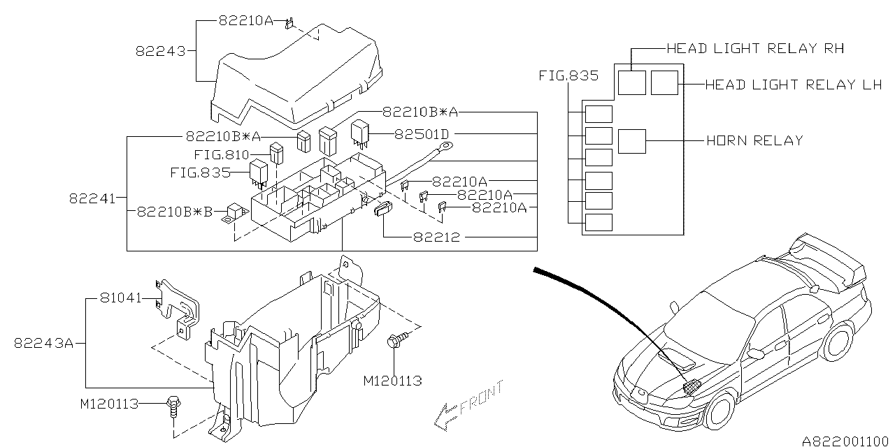 Diagram FUSE BOX for your 2011 Subaru Forester   