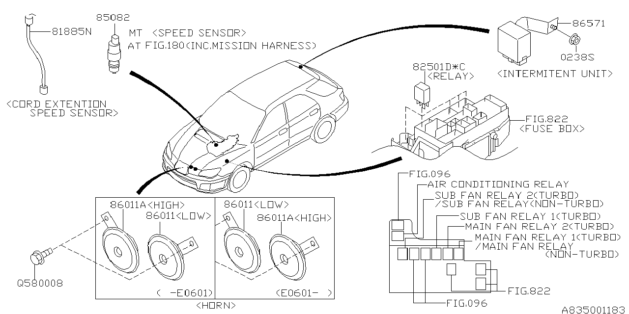 Diagram ELECTRICAL PARTS (BODY) for your Subaru Outback  