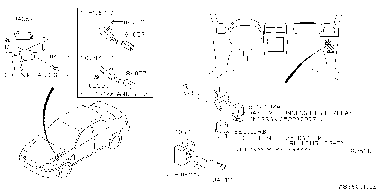 Diagram ELECTRICAL PARTS (DAY TIME RUNNING LAMP) for your 2018 Subaru Crosstrek 2.0L CVT Premium 