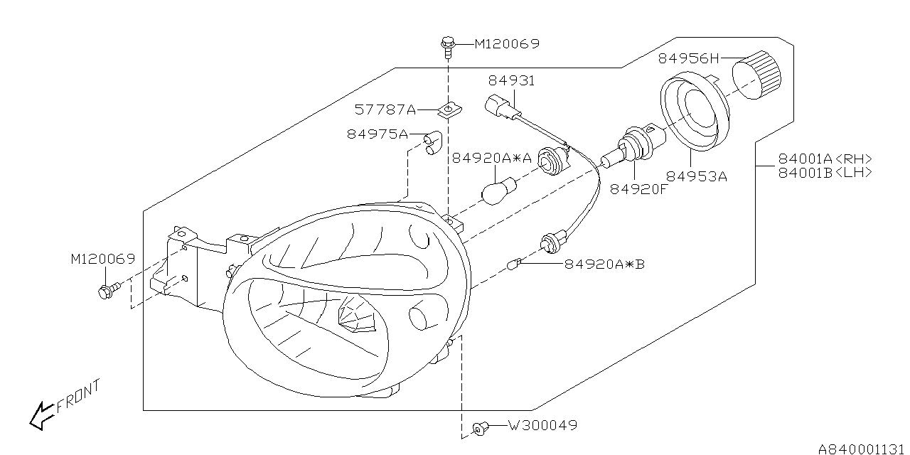 Diagram HEAD LAMP for your 2004 Subaru Impreza   