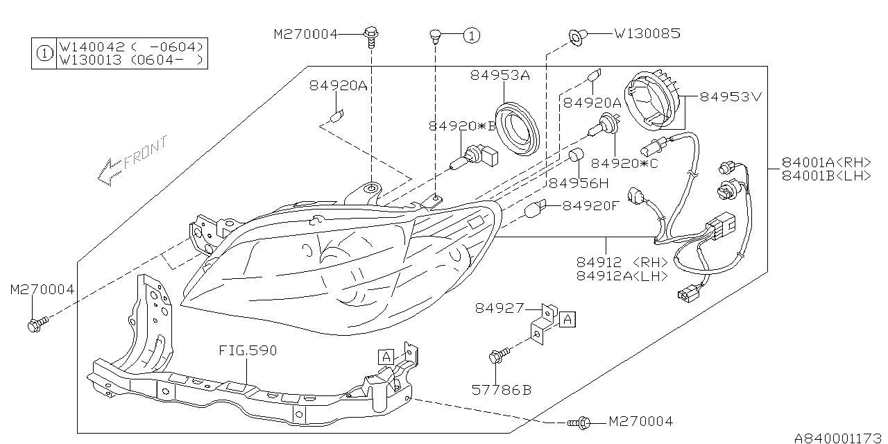 Diagram HEAD LAMP for your Subaru