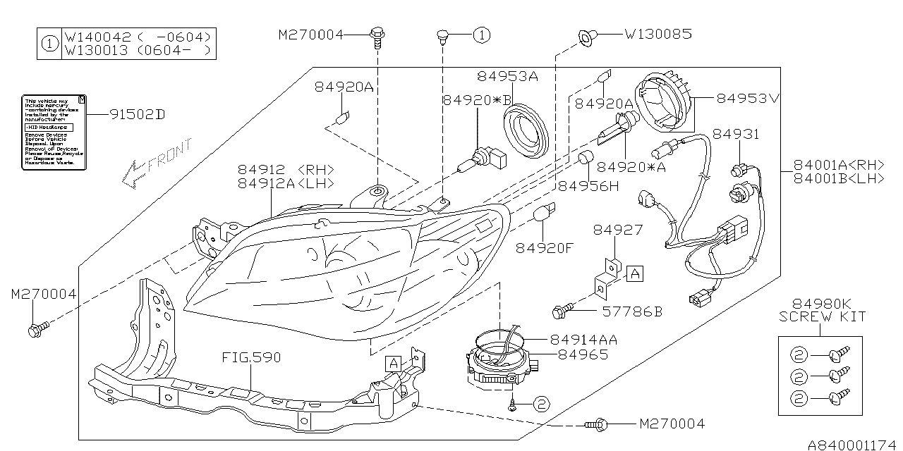 Diagram HEAD LAMP for your 2017 Subaru Legacy   