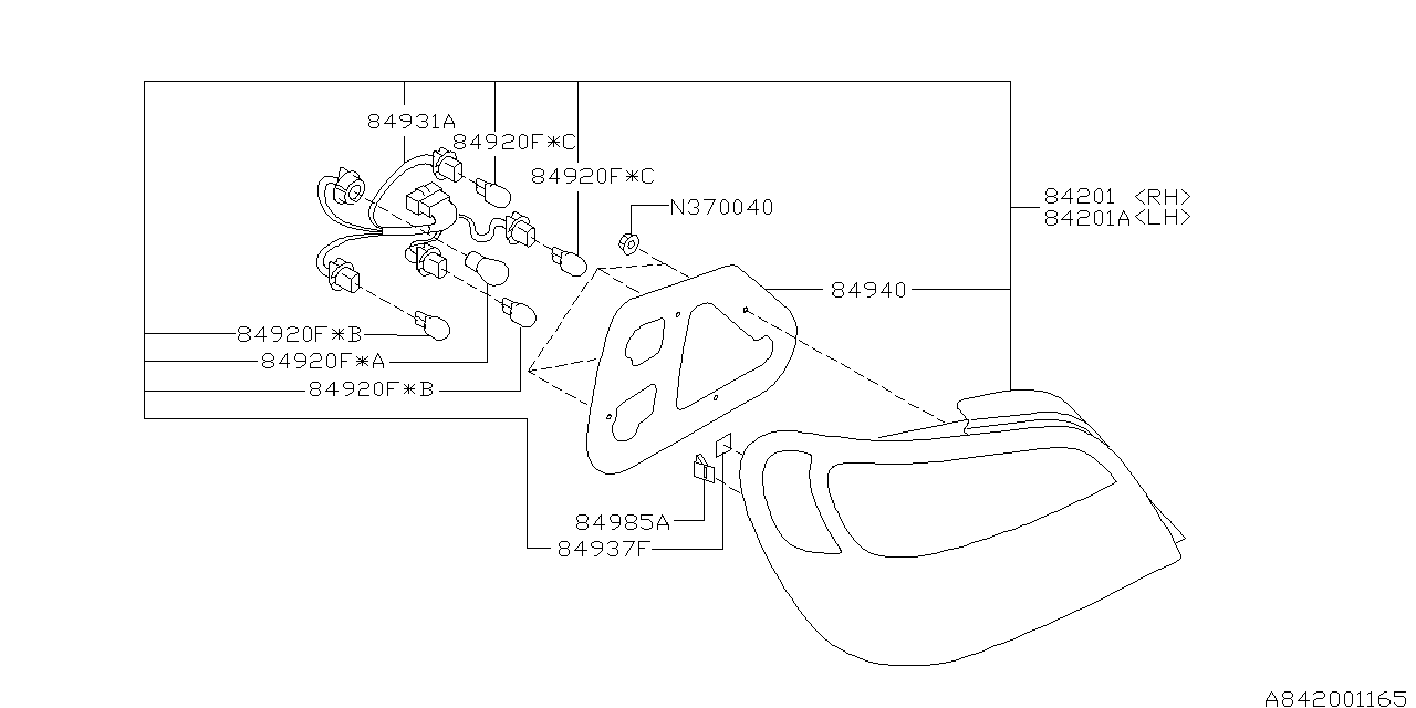 Diagram LAMP (REAR) for your 2004 Subaru WRX   