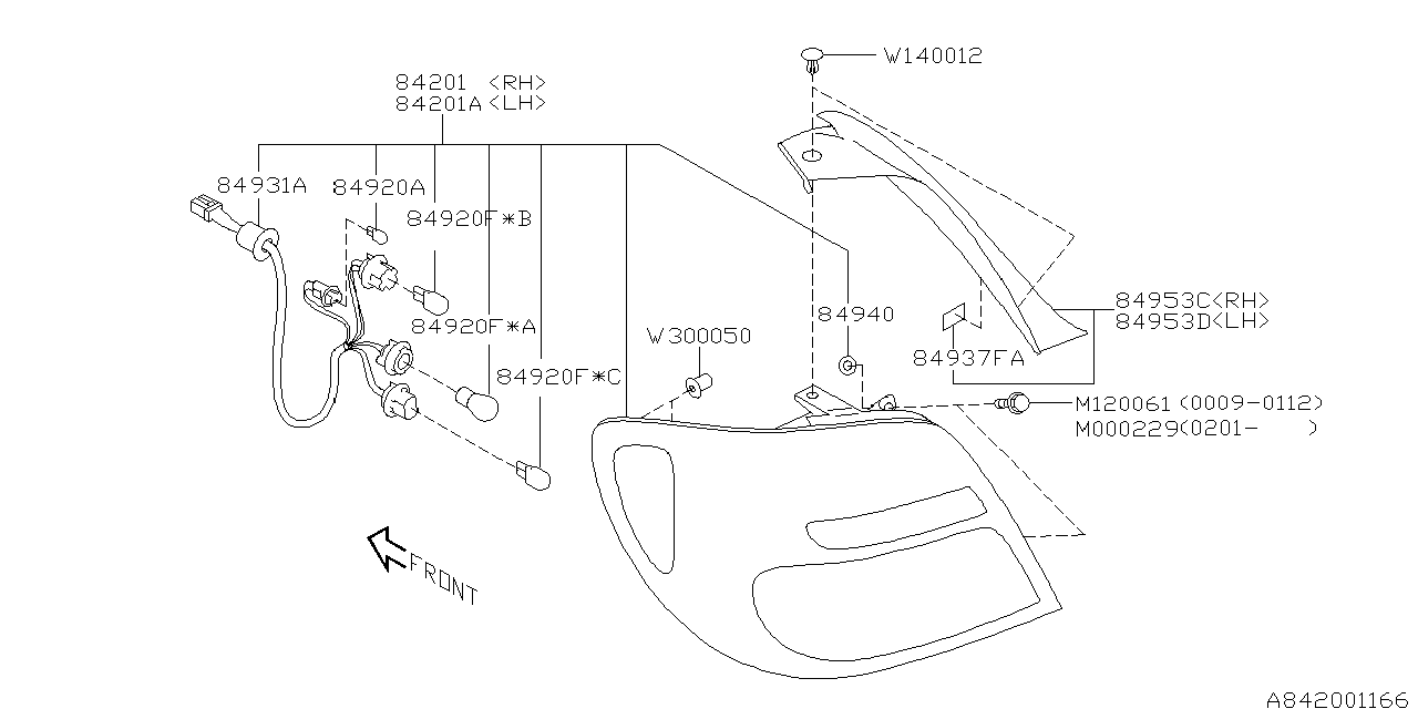 Diagram LAMP (REAR) for your Subaru Impreza  Limited Sedan