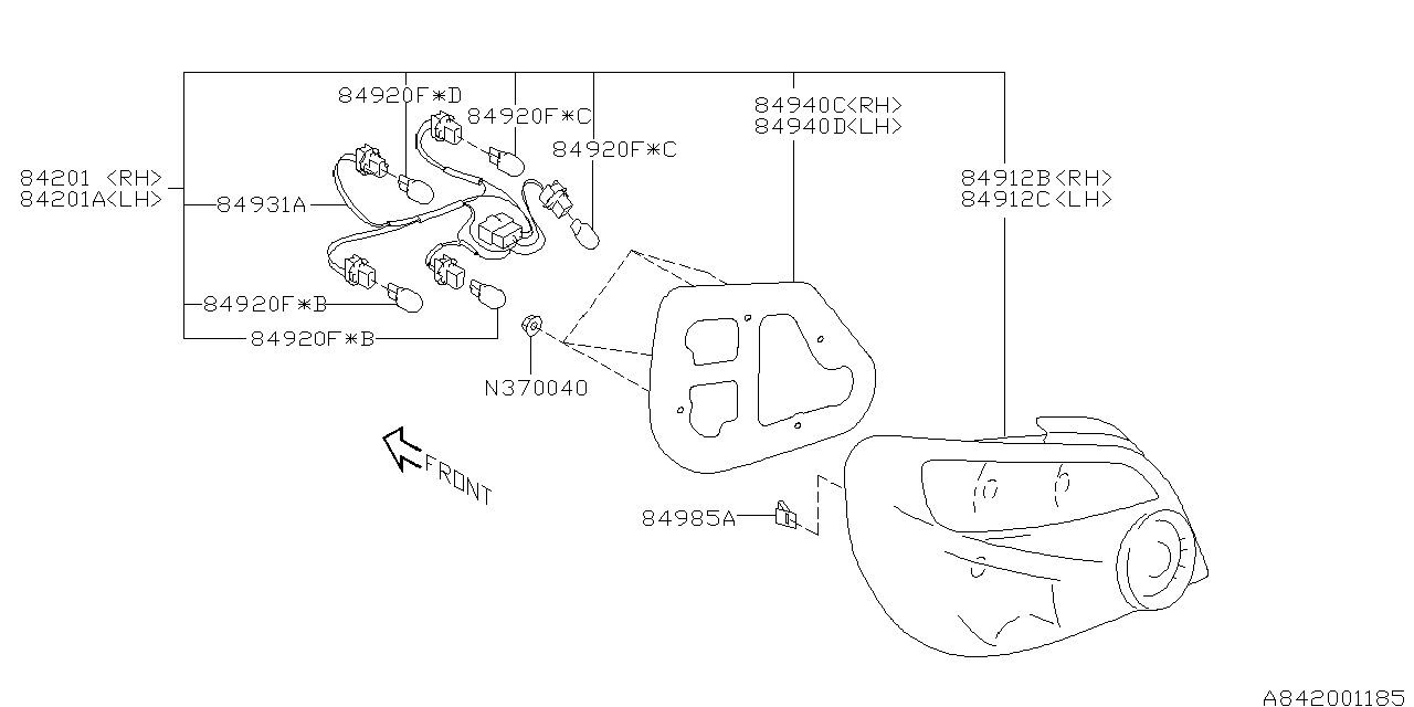 Diagram LAMP (REAR) for your 2004 Subaru WRX   