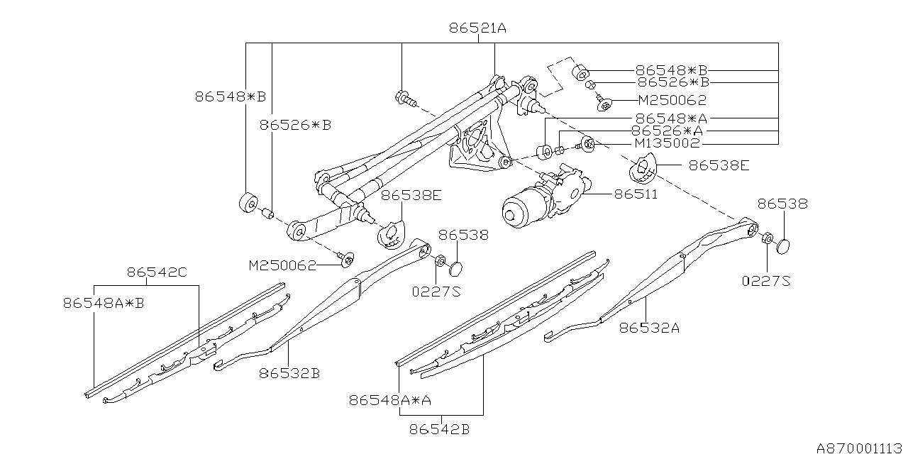 Diagram WIPER (WINDSHILDE) for your 2019 Subaru Legacy  Limited w/EyeSight SEDAN 