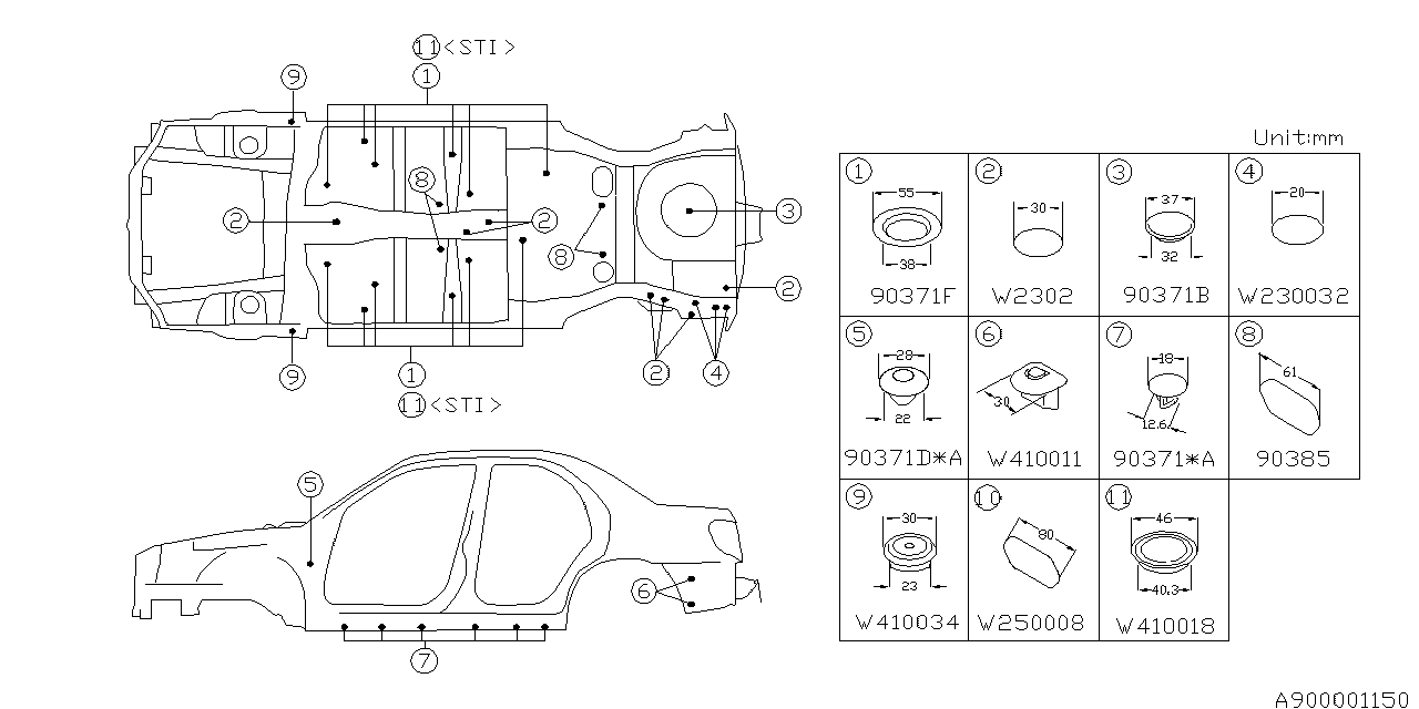 Diagram PLUG for your Subaru WRX  