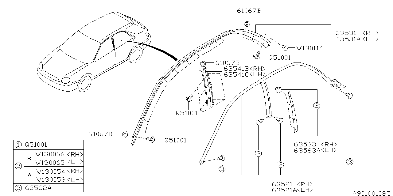 Diagram WEATHER STRIP for your 2014 Subaru Impreza   