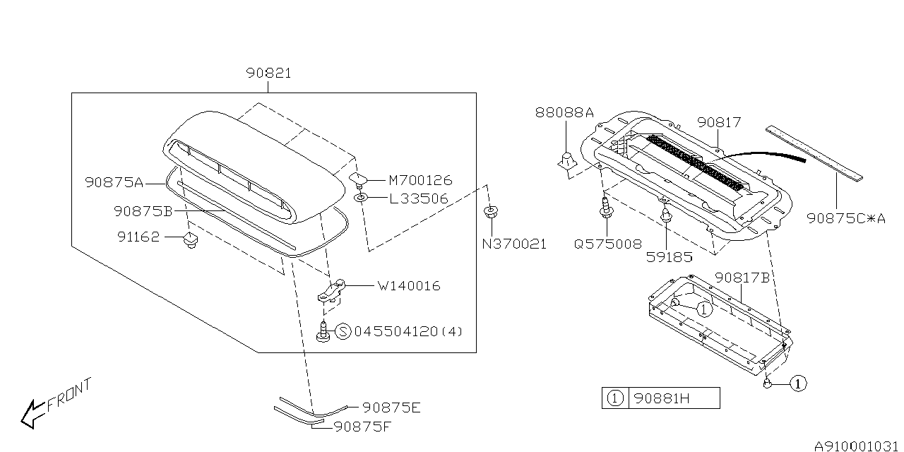 Diagram GRILLE & DUCT for your 2019 Subaru BRZ  HIGH 