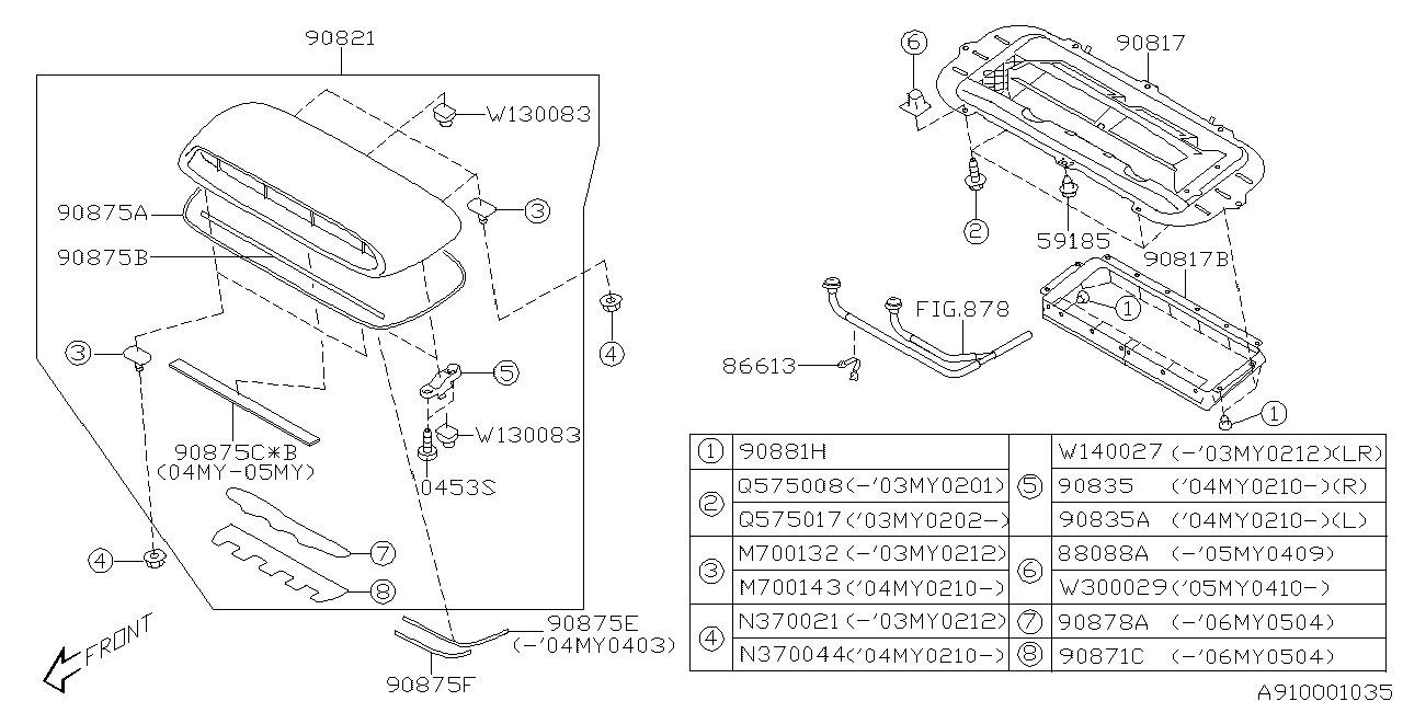 Diagram GRILLE & DUCT for your 2009 Subaru WRX SS SEDAN  