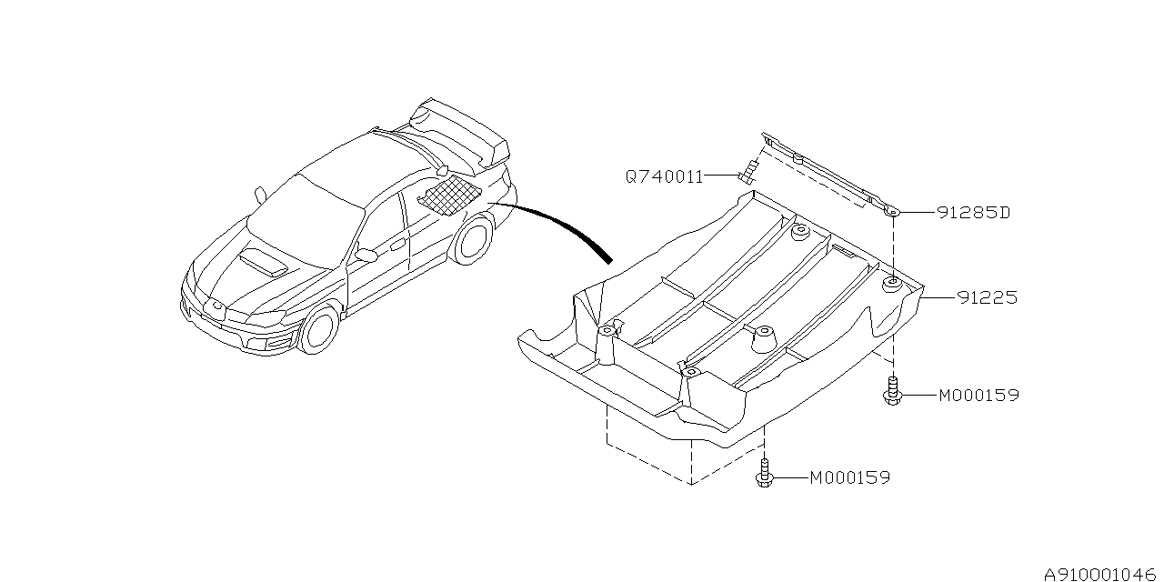 Diagram GRILLE & DUCT for your Subaru Impreza  