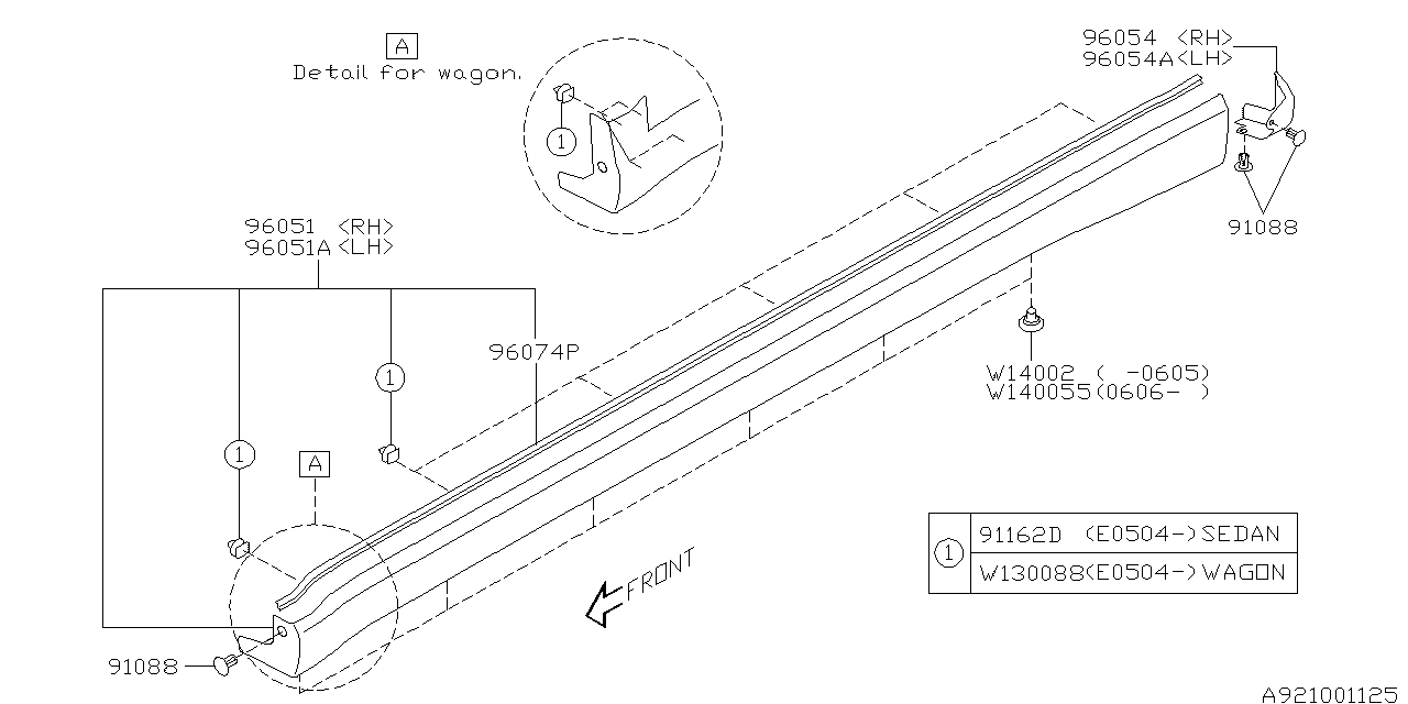 Diagram SPOILER for your 2005 Subaru WRX SEDAN  