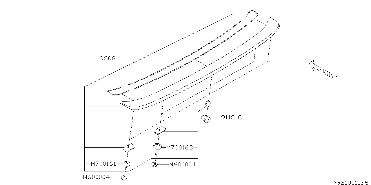 Diagram SPOILER for your 2012 Subaru Tribeca   