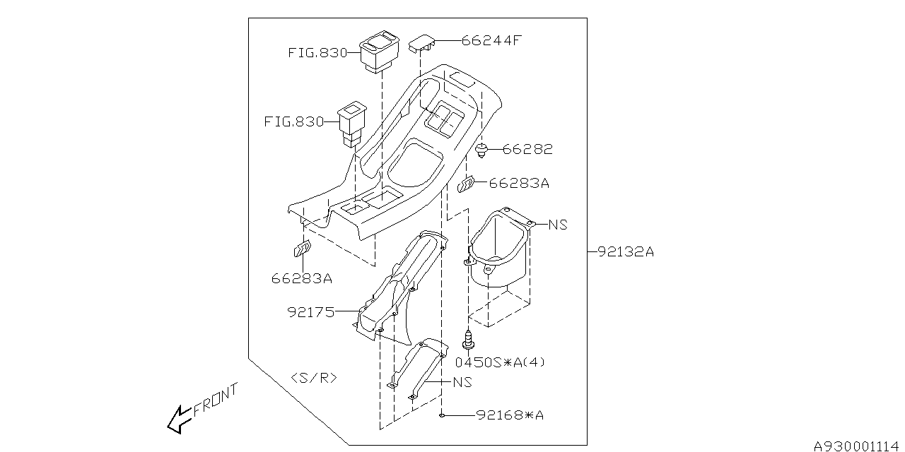 Diagram CONSOLE BOX for your Subaru Impreza 2.0L 5MT 