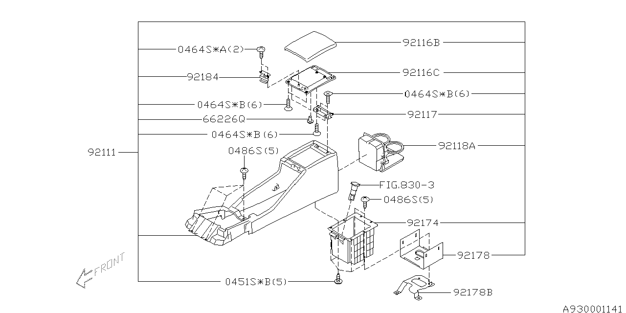 Diagram CONSOLE BOX for your 2007 Subaru STI  Limited Sedan 