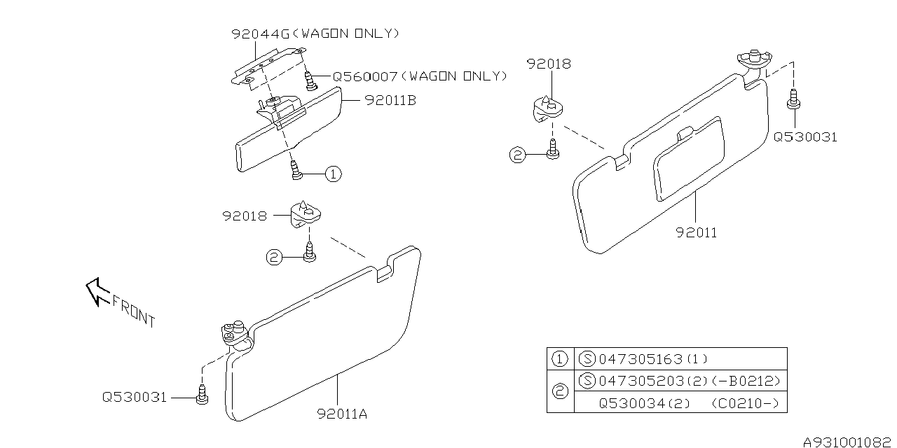 Diagram ROOM INNER PARTS for your 2009 Subaru Impreza  Sedan 