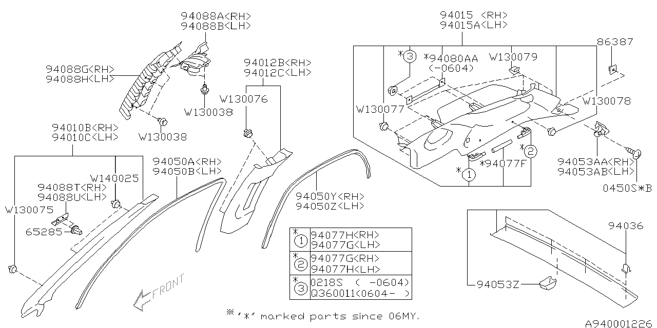 Diagram INNER TRIM for your 2002 Subaru WRX   