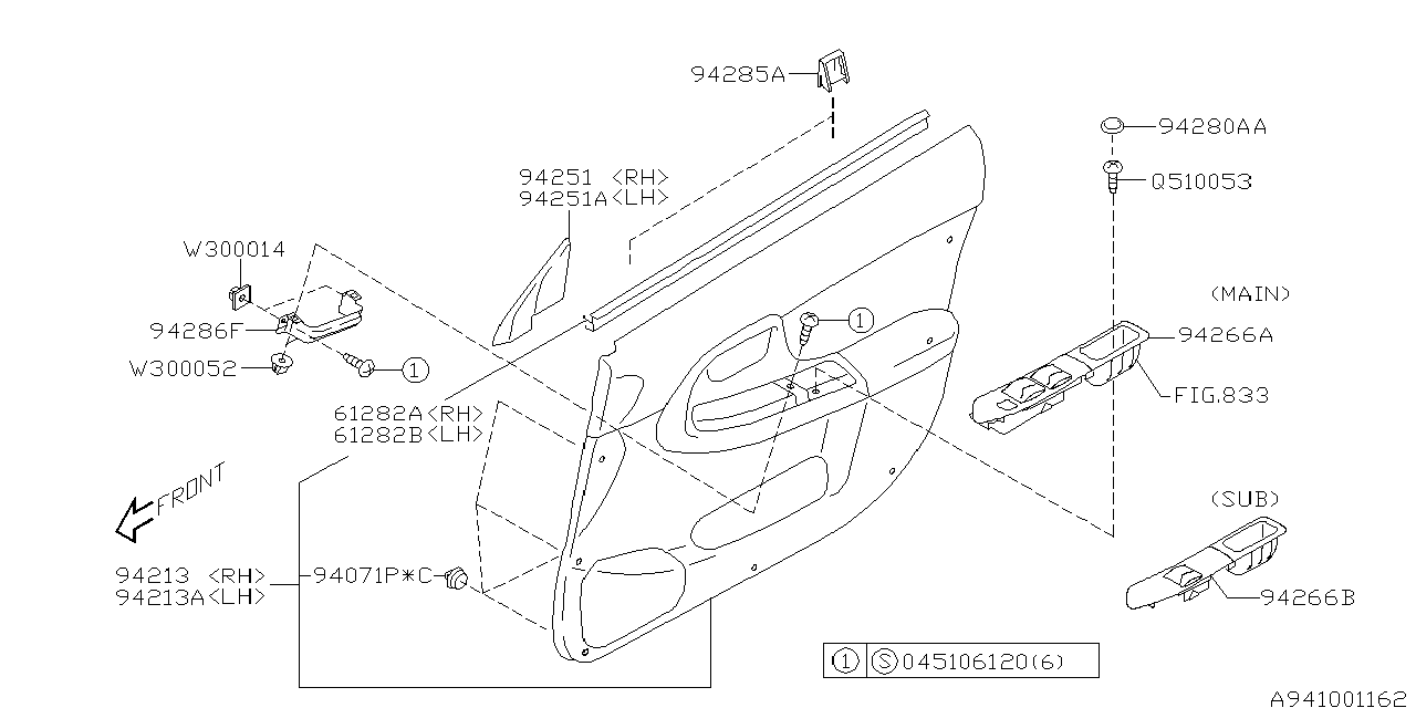 Diagram DOOR TRIM for your 2010 Subaru Forester 2.5L MT X 