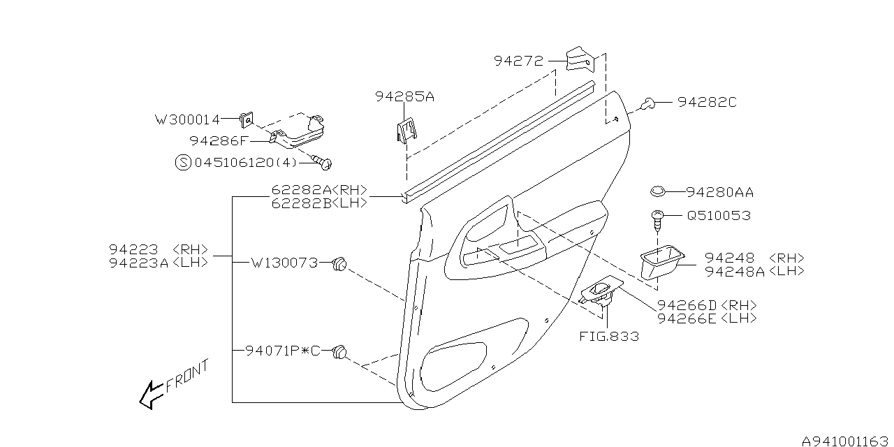 Diagram DOOR TRIM for your 2010 Subaru Forester 2.5L MT X 