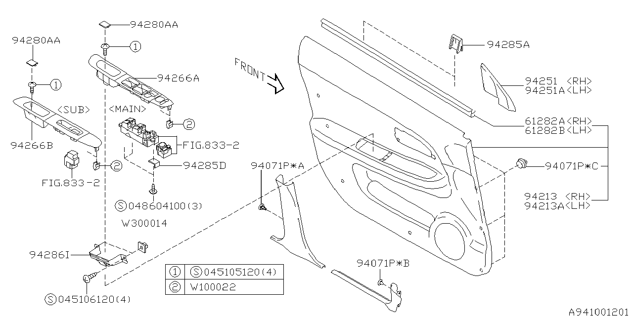 Diagram DOOR TRIM for your 2010 Subaru Forester 2.5L MT X 