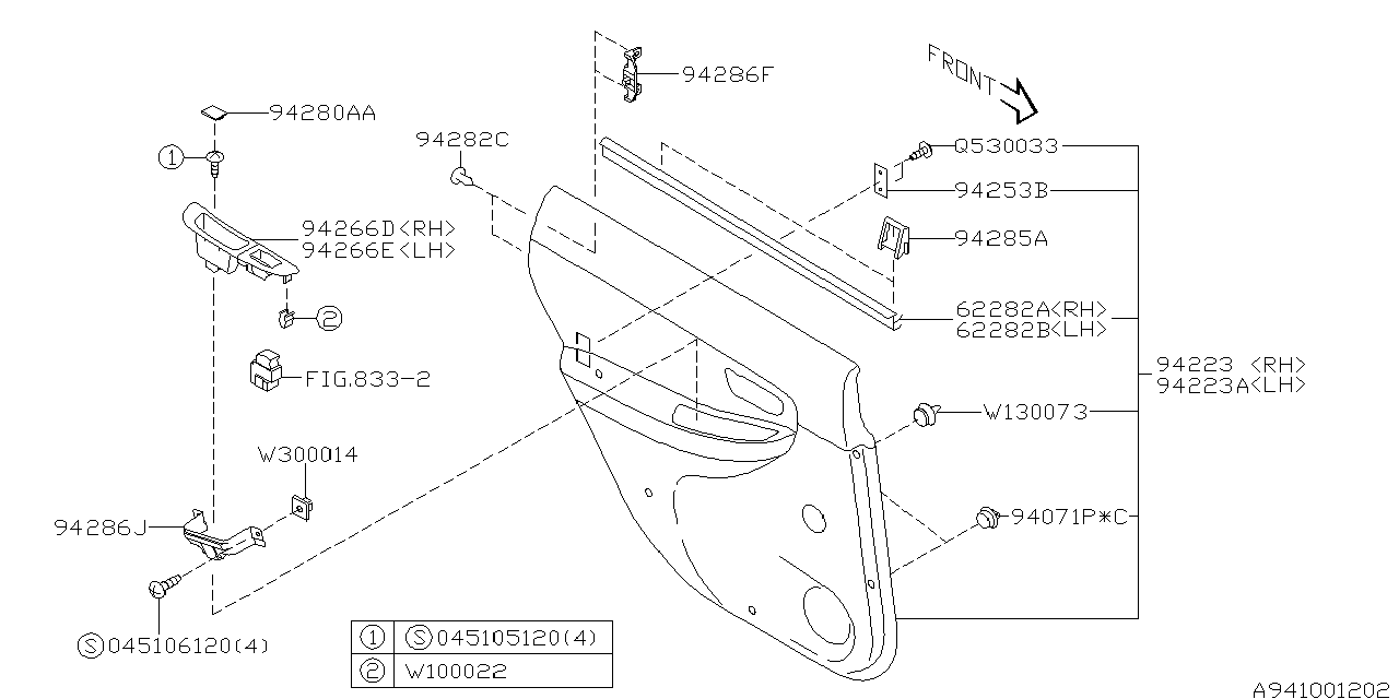 Diagram DOOR TRIM for your 2010 Subaru Forester 2.5L MT X 