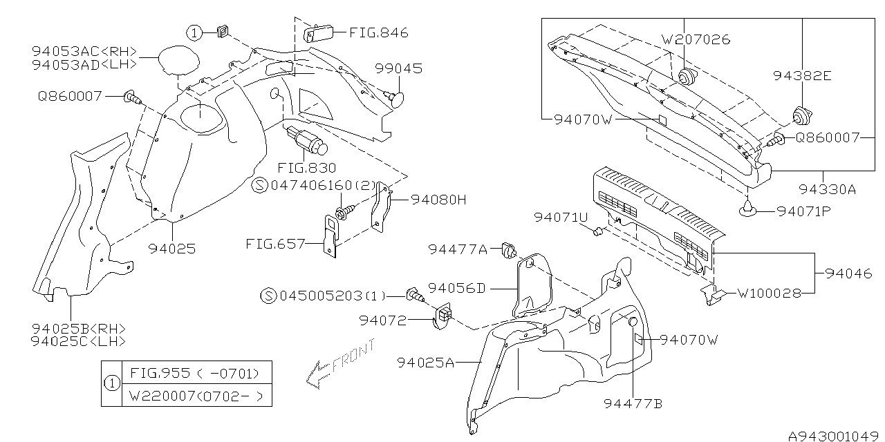 Diagram TRUNK ROOM TRIM for your 2021 Subaru Outback   