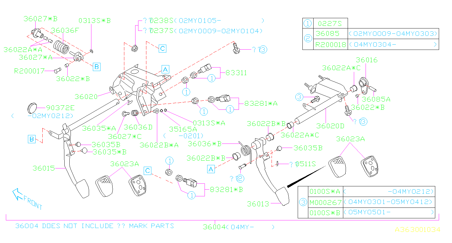 subaru pedal diagram shirt