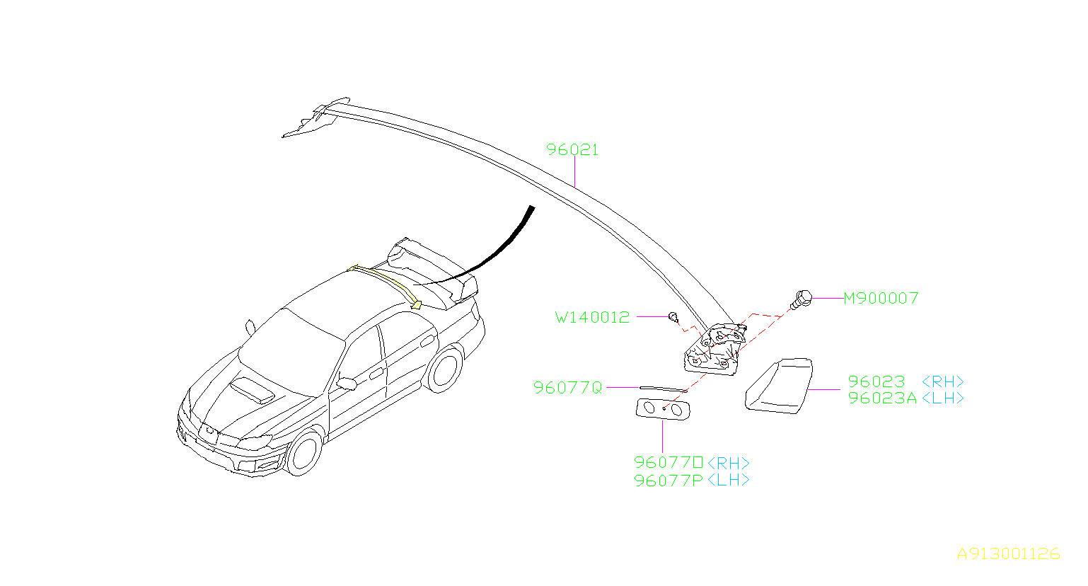 96077FE160 - Spoiler Gasket - Genuine Subaru Part