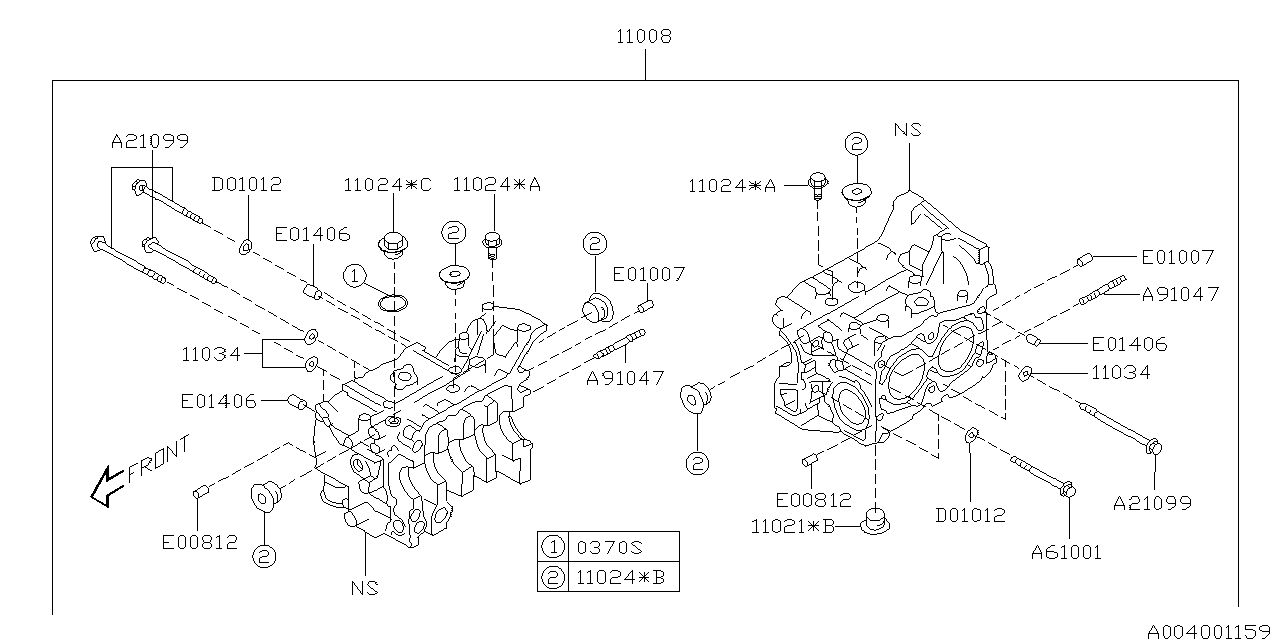 Diagram CYLINDER BLOCK for your 2009 Subaru Impreza  Sedan 