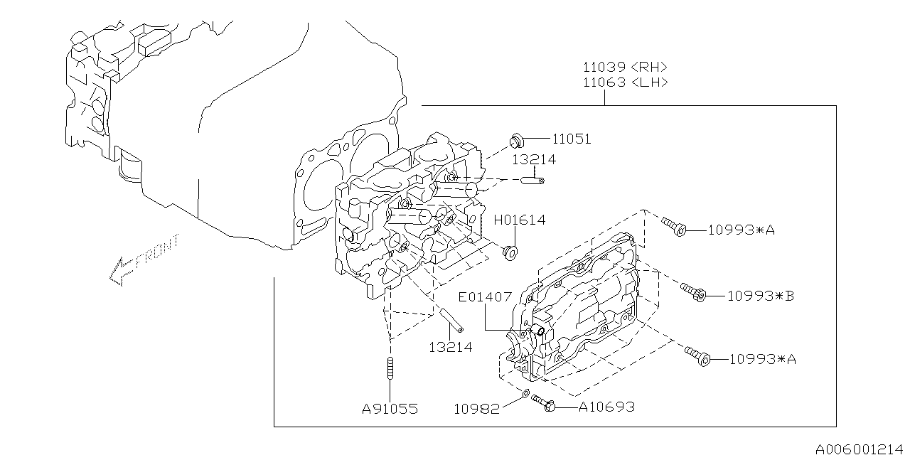 Diagram CYLINDER HEAD for your Subaru Impreza  