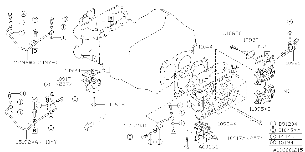 Diagram CYLINDER HEAD for your 2010 Subaru WRX   