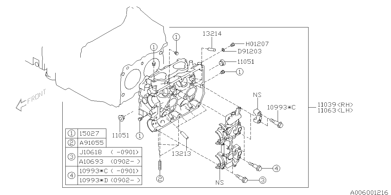 Diagram CYLINDER HEAD for your Subaru Impreza  