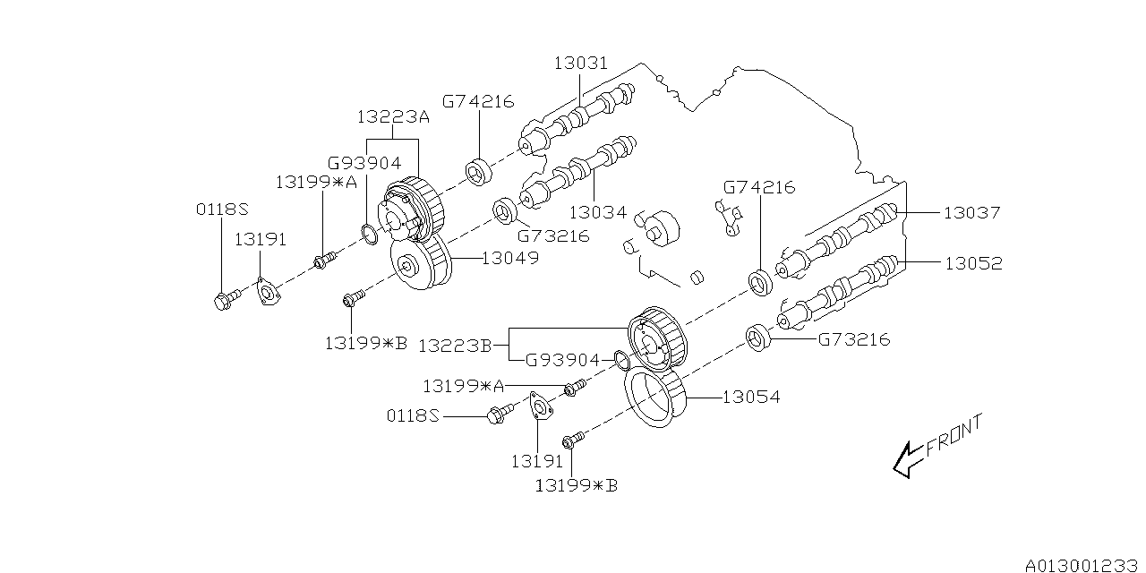 Diagram CAMSHAFT & TIMING BELT for your 1995 Subaru Legacy   