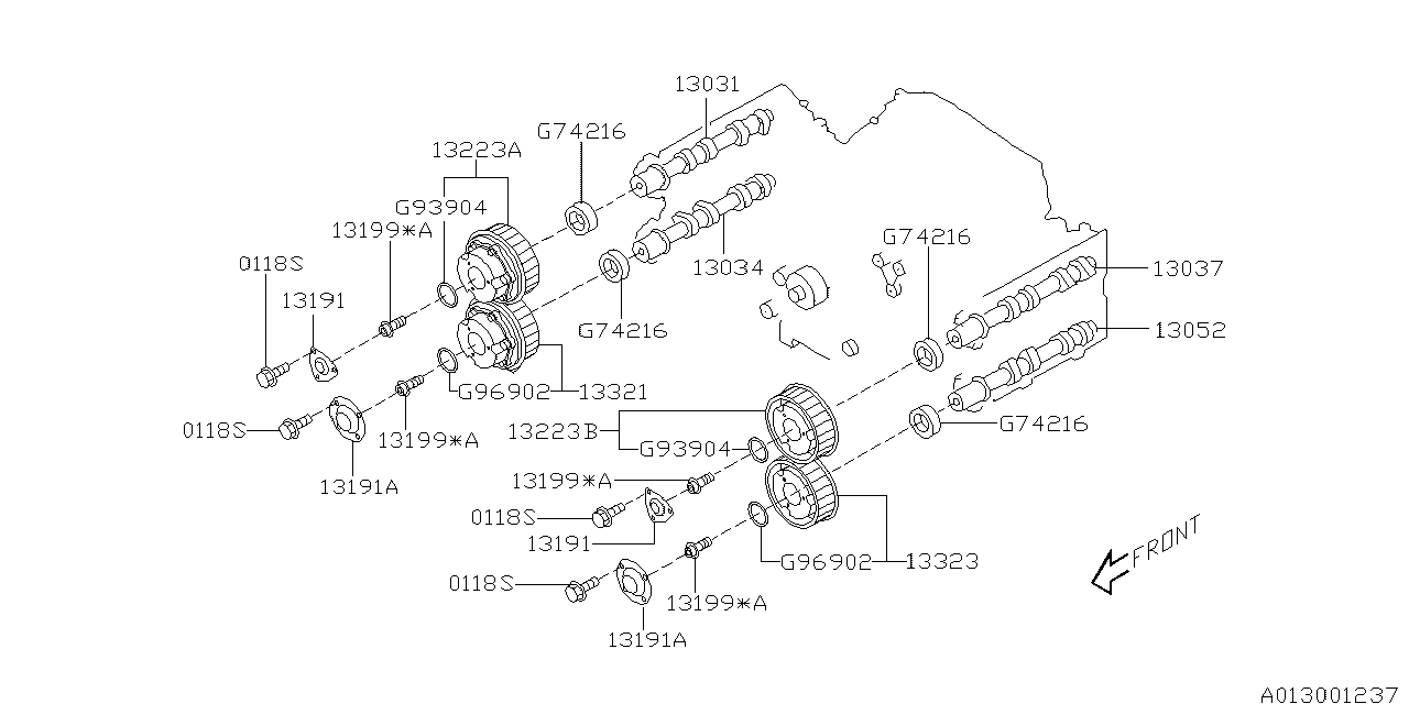 Diagram CAMSHAFT & TIMING BELT for your 1995 Subaru Legacy   