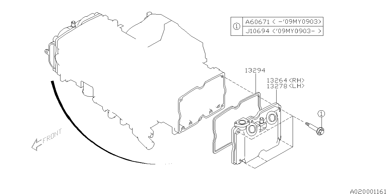 Diagram ROCKER COVER for your 2010 Subaru Impreza   